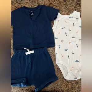 Carter's Navy and White Baby Clothing Set